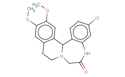 3-CHLORO-12,13-DIMETHOXY-5,9,10,14B-TETRAHYDROISOQUINO(2,1-D)(1,4)BENZ ODIAZEPIN-6(7H)-ONE